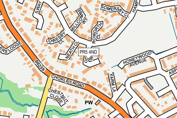 PR5 4ND map - OS OpenMap – Local (Ordnance Survey)