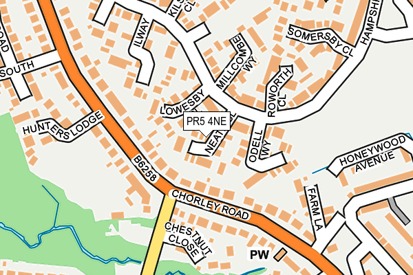 PR5 4NE map - OS OpenMap – Local (Ordnance Survey)