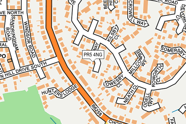 PR5 4NG map - OS OpenMap – Local (Ordnance Survey)