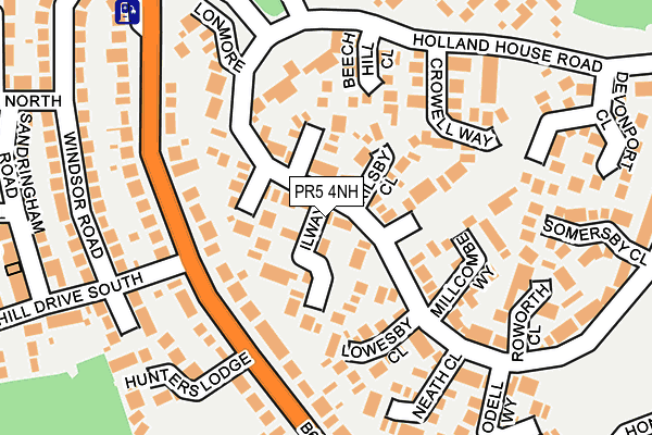 PR5 4NH map - OS OpenMap – Local (Ordnance Survey)
