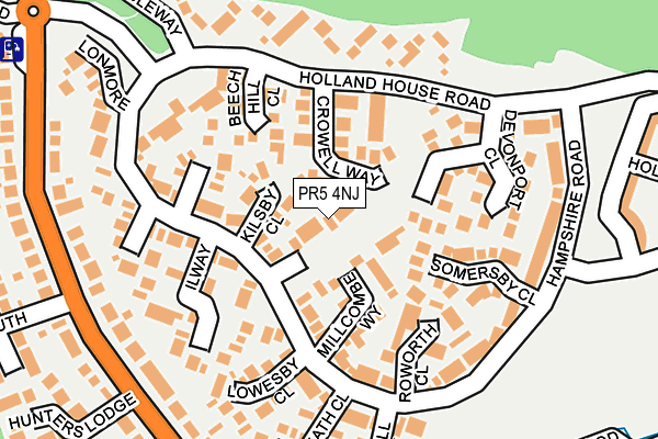 PR5 4NJ map - OS OpenMap – Local (Ordnance Survey)