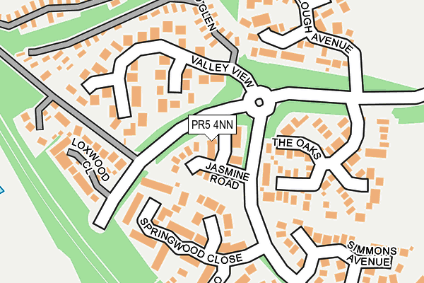 PR5 4NN map - OS OpenMap – Local (Ordnance Survey)