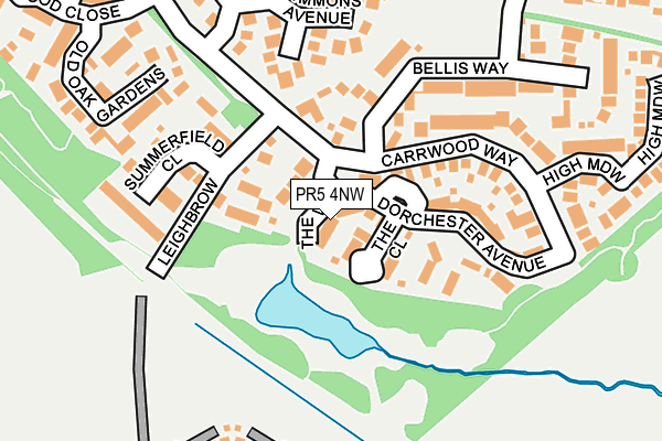 PR5 4NW map - OS OpenMap – Local (Ordnance Survey)
