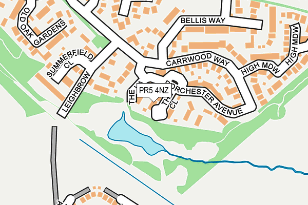PR5 4NZ map - OS OpenMap – Local (Ordnance Survey)