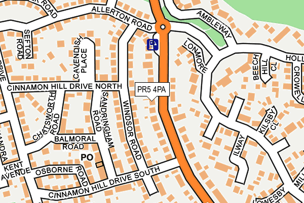 PR5 4PA map - OS OpenMap – Local (Ordnance Survey)