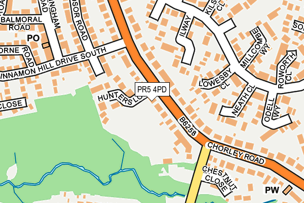 PR5 4PD map - OS OpenMap – Local (Ordnance Survey)