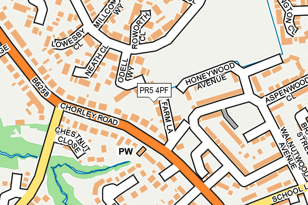 PR5 4PF map - OS OpenMap – Local (Ordnance Survey)
