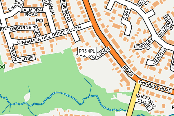 PR5 4PL map - OS OpenMap – Local (Ordnance Survey)