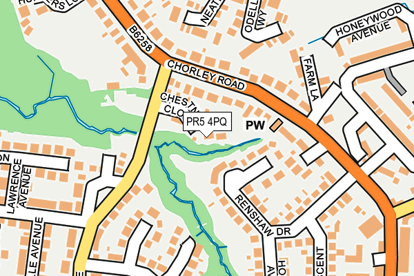 PR5 4PQ map - OS OpenMap – Local (Ordnance Survey)