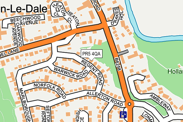 PR5 4QA map - OS OpenMap – Local (Ordnance Survey)