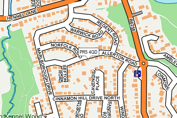 PR5 4QD map - OS OpenMap – Local (Ordnance Survey)