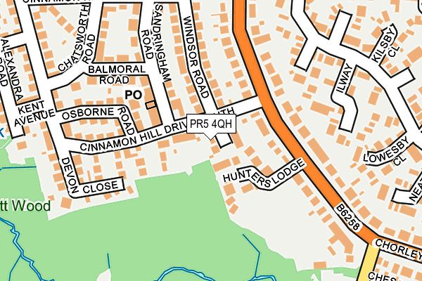 PR5 4QH map - OS OpenMap – Local (Ordnance Survey)