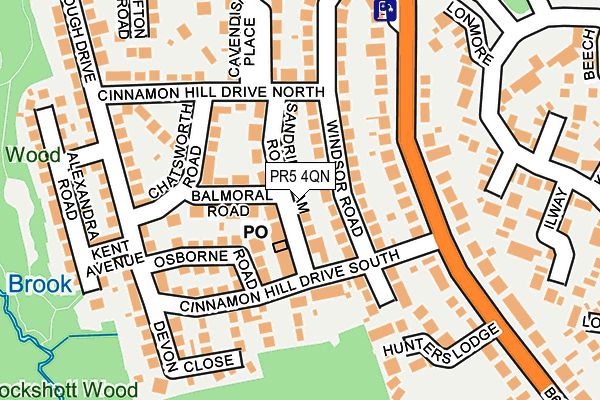PR5 4QN map - OS OpenMap – Local (Ordnance Survey)
