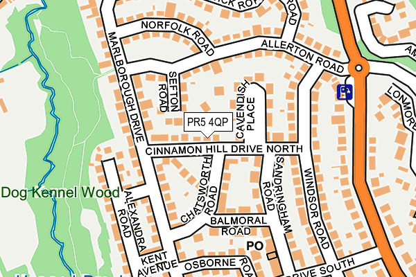 PR5 4QP map - OS OpenMap – Local (Ordnance Survey)