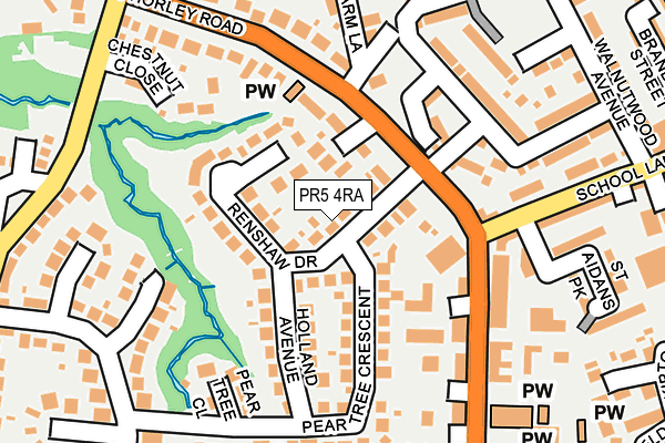 PR5 4RA map - OS OpenMap – Local (Ordnance Survey)