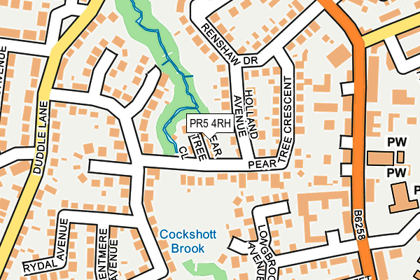 PR5 4RH map - OS OpenMap – Local (Ordnance Survey)