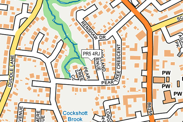 PR5 4RJ map - OS OpenMap – Local (Ordnance Survey)