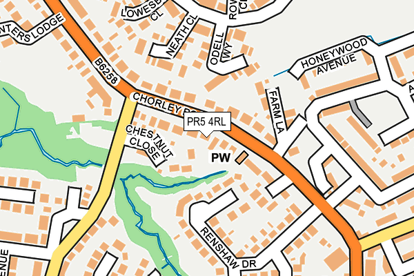 PR5 4RL map - OS OpenMap – Local (Ordnance Survey)