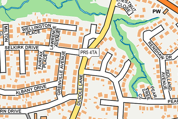 PR5 4TA map - OS OpenMap – Local (Ordnance Survey)