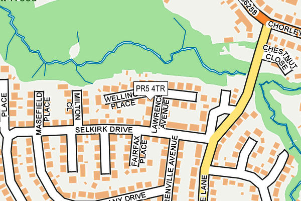 PR5 4TR map - OS OpenMap – Local (Ordnance Survey)