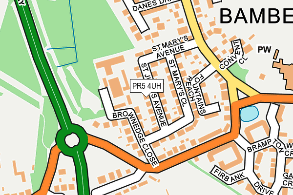 PR5 4UH map - OS OpenMap – Local (Ordnance Survey)