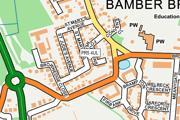 PR5 4UL map - OS OpenMap – Local (Ordnance Survey)
