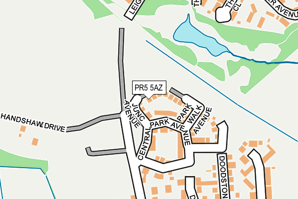 PR5 5AZ map - OS OpenMap – Local (Ordnance Survey)