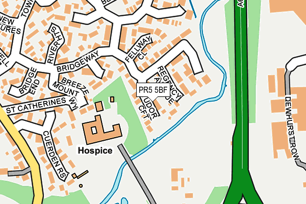 PR5 5BF map - OS OpenMap – Local (Ordnance Survey)