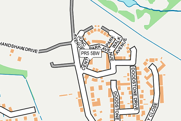 PR5 5BW map - OS OpenMap – Local (Ordnance Survey)