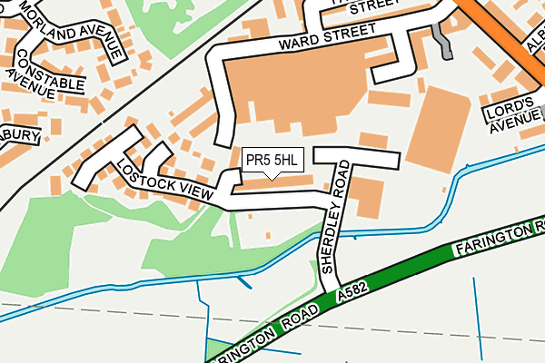 PR5 5HL map - OS OpenMap – Local (Ordnance Survey)