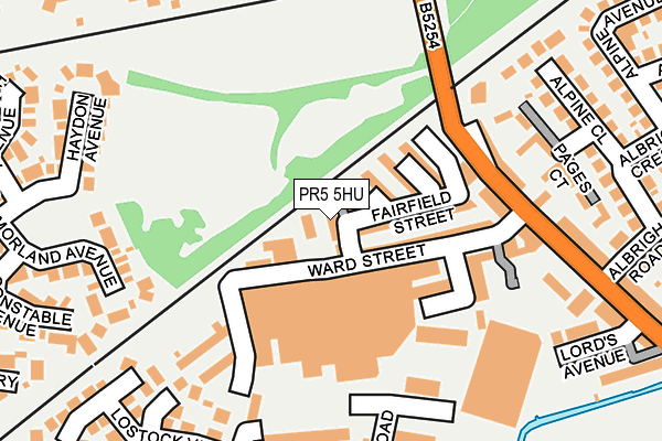 PR5 5HU map - OS OpenMap – Local (Ordnance Survey)