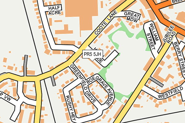 PR5 5JH map - OS OpenMap – Local (Ordnance Survey)