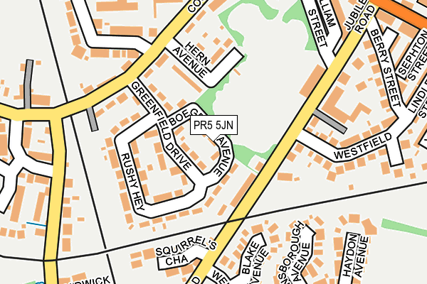 PR5 5JN map - OS OpenMap – Local (Ordnance Survey)