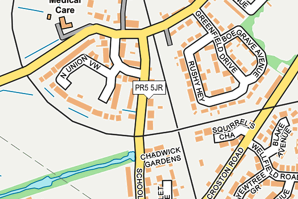 PR5 5JR map - OS OpenMap – Local (Ordnance Survey)