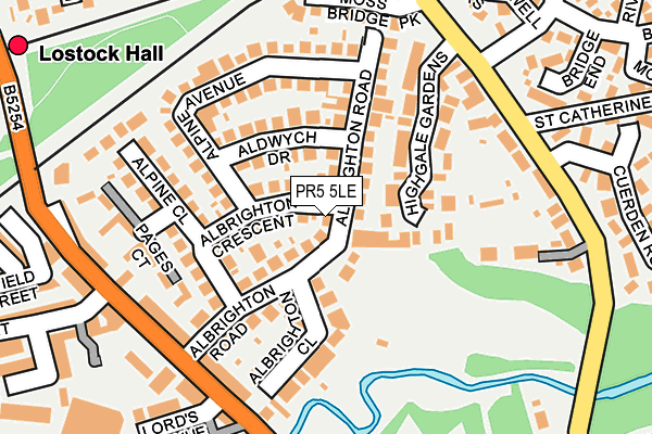 PR5 5LE map - OS OpenMap – Local (Ordnance Survey)
