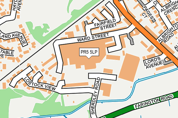 PR5 5LP map - OS OpenMap – Local (Ordnance Survey)