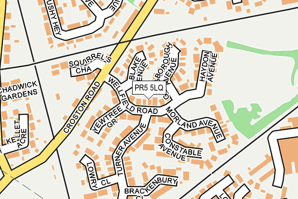 PR5 5LQ map - OS OpenMap – Local (Ordnance Survey)