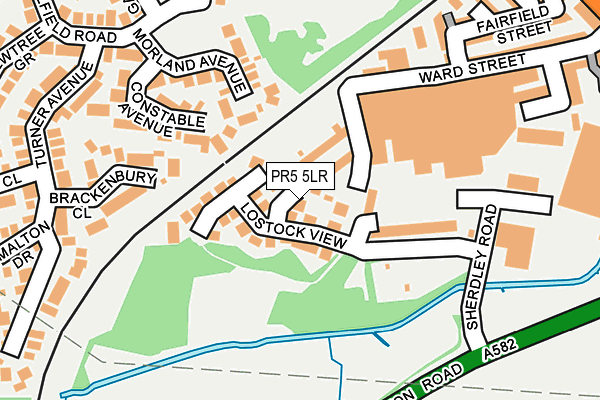 PR5 5LR map - OS OpenMap – Local (Ordnance Survey)