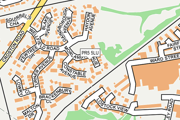 PR5 5LU map - OS OpenMap – Local (Ordnance Survey)