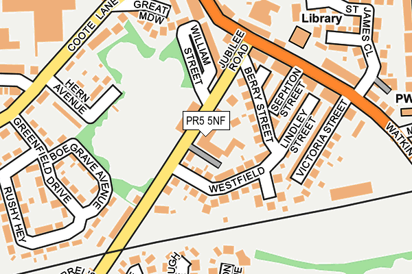 PR5 5NF map - OS OpenMap – Local (Ordnance Survey)