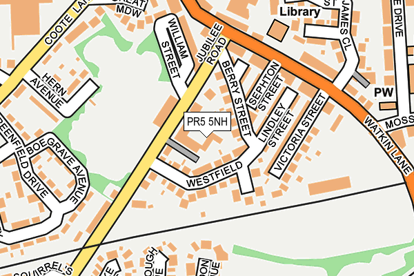 PR5 5NH map - OS OpenMap – Local (Ordnance Survey)