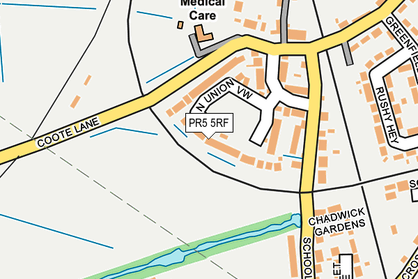 PR5 5RF map - OS OpenMap – Local (Ordnance Survey)