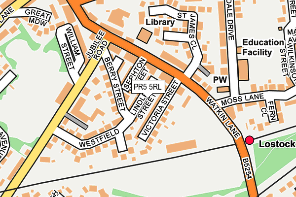 PR5 5RL map - OS OpenMap – Local (Ordnance Survey)