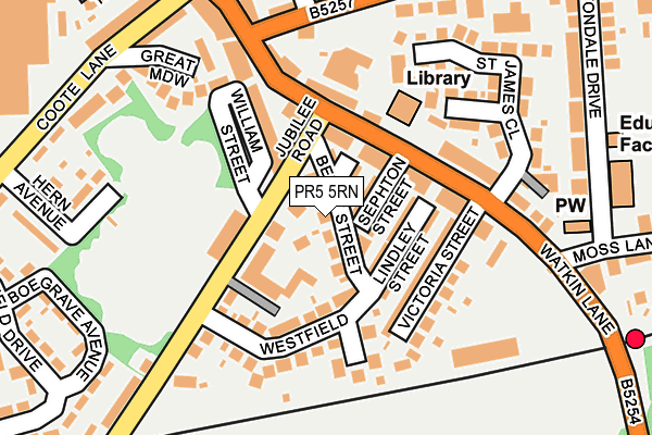 PR5 5RN map - OS OpenMap – Local (Ordnance Survey)