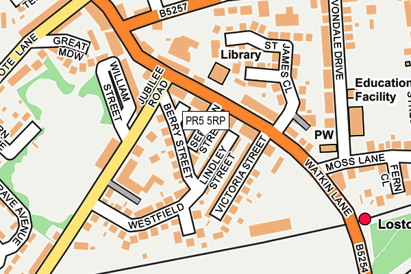 PR5 5RP map - OS OpenMap – Local (Ordnance Survey)
