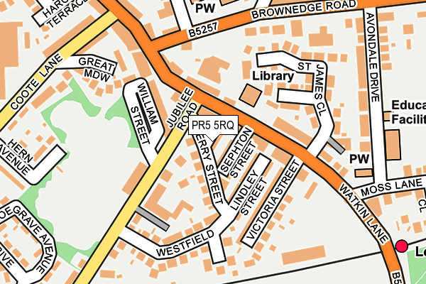 PR5 5RQ map - OS OpenMap – Local (Ordnance Survey)