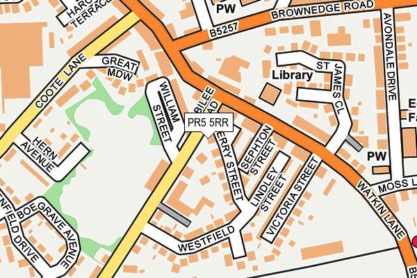 PR5 5RR map - OS OpenMap – Local (Ordnance Survey)