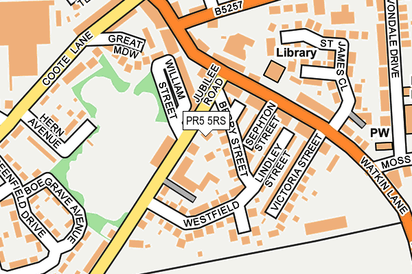 PR5 5RS map - OS OpenMap – Local (Ordnance Survey)