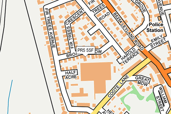 PR5 5SF map - OS OpenMap – Local (Ordnance Survey)