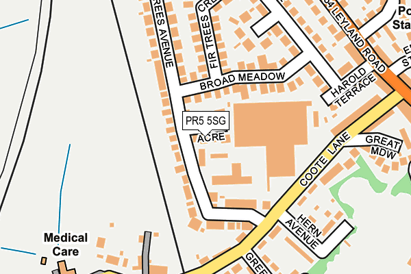 PR5 5SG map - OS OpenMap – Local (Ordnance Survey)